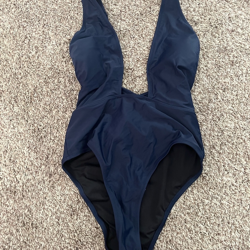 Elegant Navy Blue Women's Swimsuit